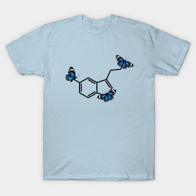 Blue Monarch Butterfly Serotonin Structure T-Shirt by the-bangs